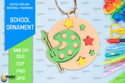 School Ornament Laser Cut. Teacher Ornament SVG SVG Evgenyia Guschina 