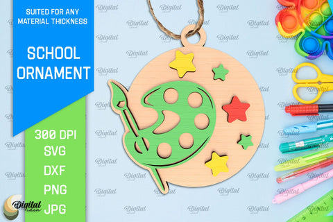 School Ornament Laser Cut. Teacher Ornament SVG SVG Evgenyia Guschina 