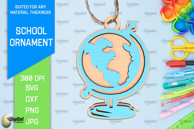 School Ornament Laser Cut. Teacher Ornament SVG SVG Evgenyia Guschina 