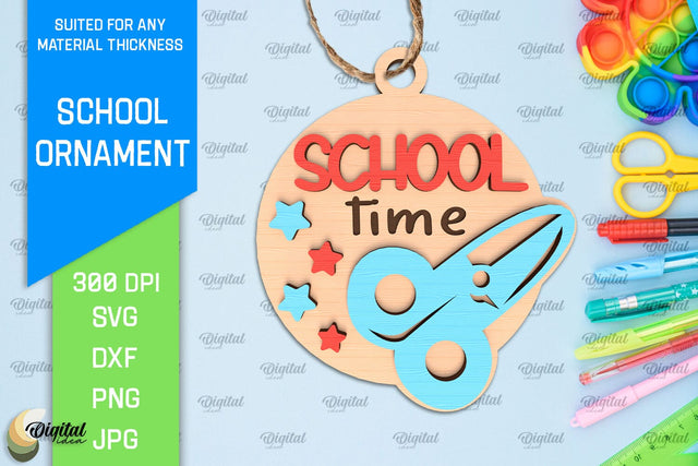 School Ornament Laser Cut. Teacher Ornament SVG SVG Evgenyia Guschina 