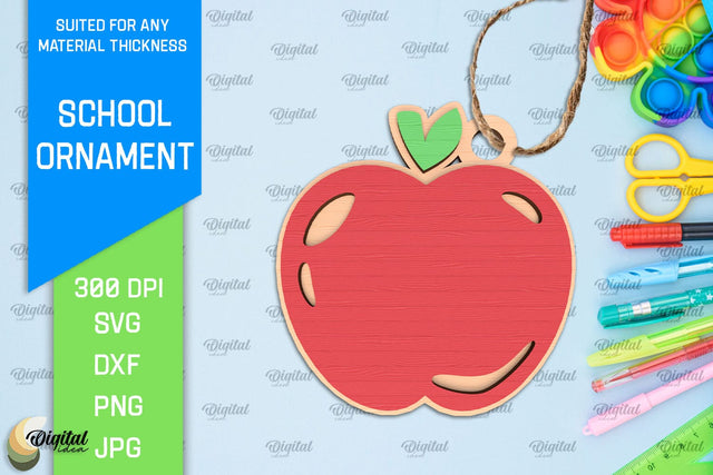 School Ornament Laser Cut. Teacher Ornament SVG SVG Evgenyia Guschina 