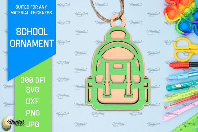 School Ornament Laser Cut. Teacher Ornament SVG SVG Evgenyia Guschina 