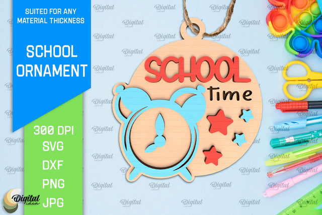School Ornament Laser Cut. Teacher Ornament SVG SVG Evgenyia Guschina 