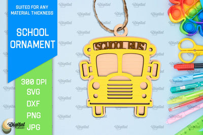 School Ornament Laser Cut. Teacher Ornament SVG SVG Evgenyia Guschina 