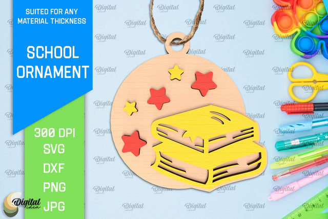 School Ornament Laser Cut. Teacher Ornament SVG SVG Evgenyia Guschina 