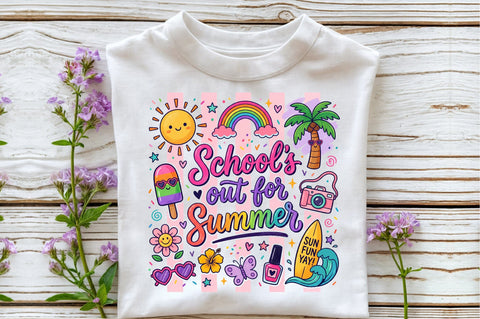 School out Summer Cute Doodle PNG Sublimation designartist 
