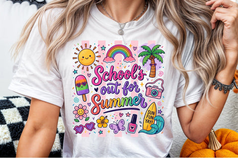 School out Summer Cute Doodle PNG Sublimation designartist 