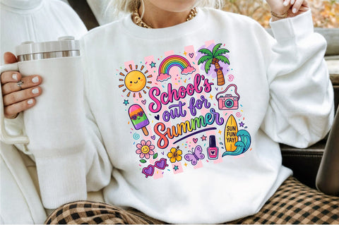 School out Summer Cute Doodle PNG Sublimation designartist 