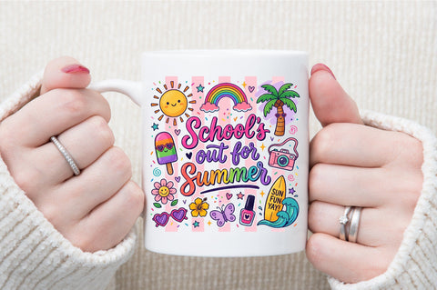 School out Summer Cute Doodle PNG Sublimation designartist 