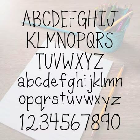 School Pencil Font OTF, Fonts for Crafting, Handwritten Font Font Crafting With Brenna 