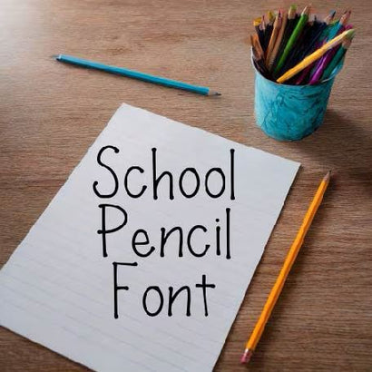 School Pencil Font OTF, Fonts for Crafting, Handwritten Font Font Crafting With Brenna 