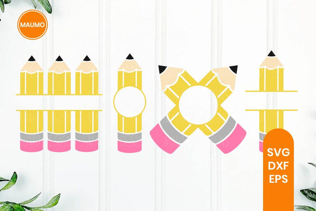 School Pencil Stationery monogram svg SVG Maumo Designs 
