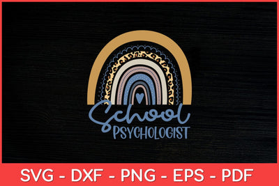 School Psychologist Leopard Rainbow 1st Day Of School Office Svg File SVG artprintfile 