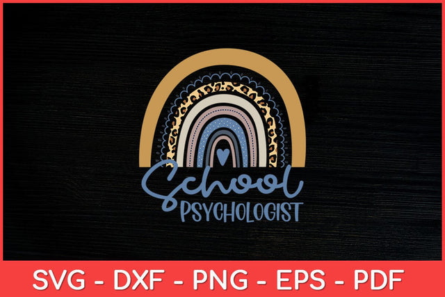 School Psychologist Leopard Rainbow 1st Day Of School Office Svg File SVG artprintfile 