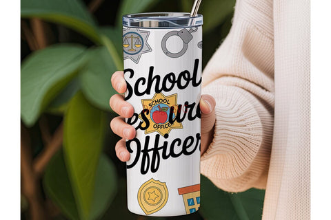School Resource Officer Tumbler Wrap Sublimation DesignSVG 