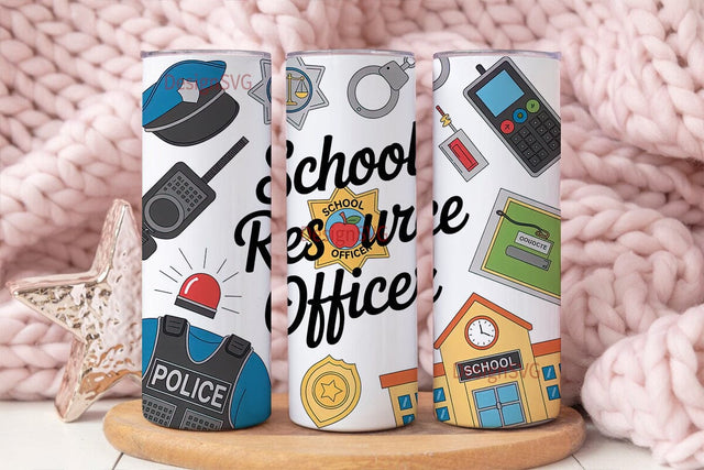 School Resource Officer Tumbler Wrap Sublimation DesignSVG 