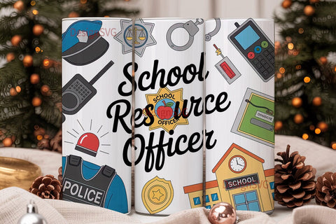 School Resource Officer Tumbler Wrap Sublimation DesignSVG 