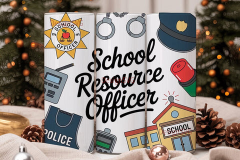 School Resource Officer Tumbler Wrap Sublimation DesignSVG 