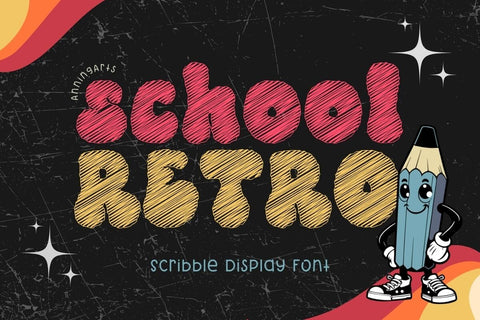 School Retro - Display Font Font AnningArts Design 