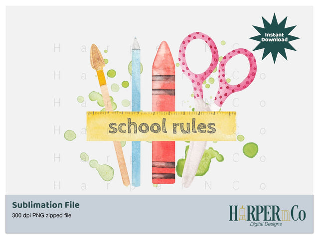 School Rules SVG PNG Cut EPS File SVG HarperNCo 