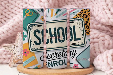 School Secretary 20oz Tumbler Wrap Sublimation DesignSVG 