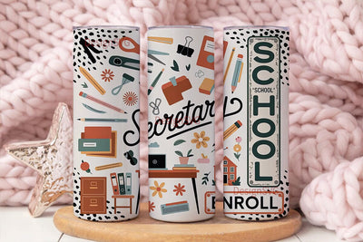 School Secretary 20oz Tumbler Wrap Sublimation DesignSVG 