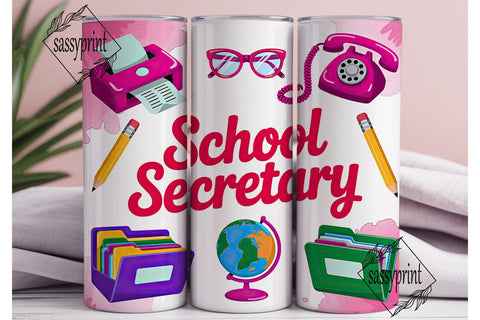 School Secretary 20oz Tumbler Wrap Sublimation sassyprint 
