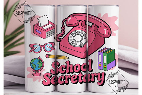 School Secretary 20oz Tumbler Wrap Sublimation sassyprint 