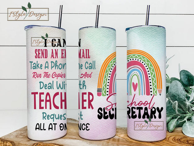 School Secretary Tumbler Stainless Steel 20oz Funny School Secretary Gifts Bulk For Birthday Christmas, School Secretary Appreciation Sublimation iStyleDesign 