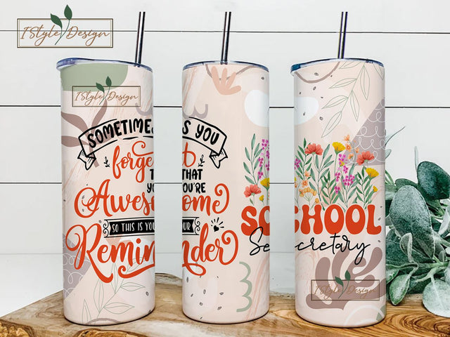 School Secretary Tumbler Stainless Steel 20oz Funny School Secretary Gifts Bulk For Birthday Christmas, School Secretary Appreciation Sublimation iStyleDesign 