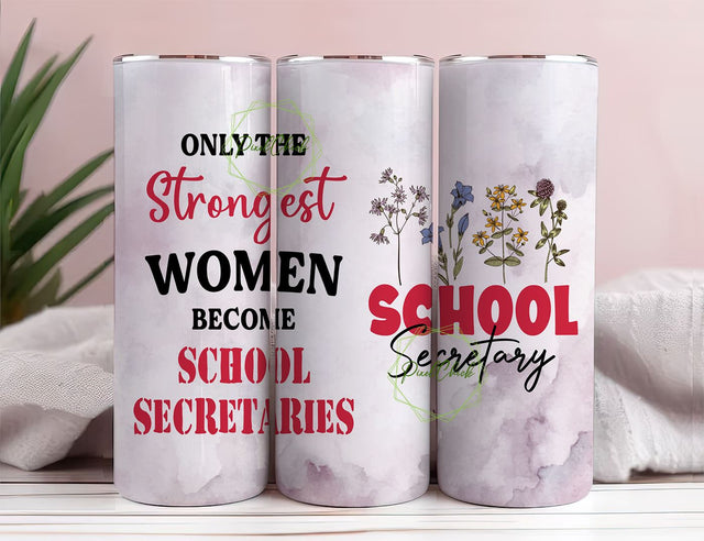School Secretary Tumbler Stainless Steel 20oz, Funny School Secretary Gifts Bulk For Birthday Christmas, School Secretary Appreciation Sublimation PixelChick 