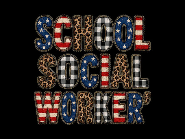 School Social Worker PNG Patriotic Art SVG artprintfile 