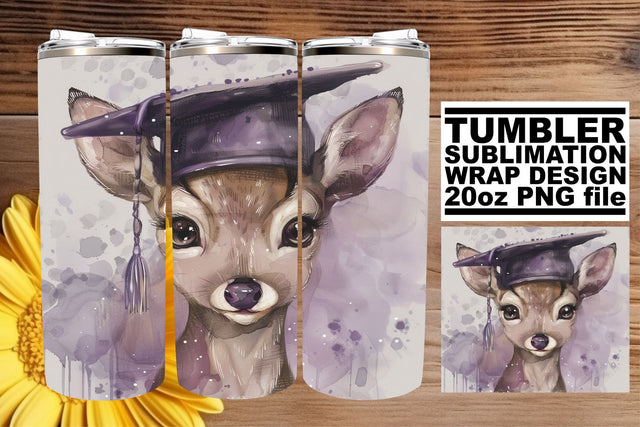 School Spirit Animal Tumbler Wrap - 20oz Sublimation Grad Cap Design Sublimation afrosvg 