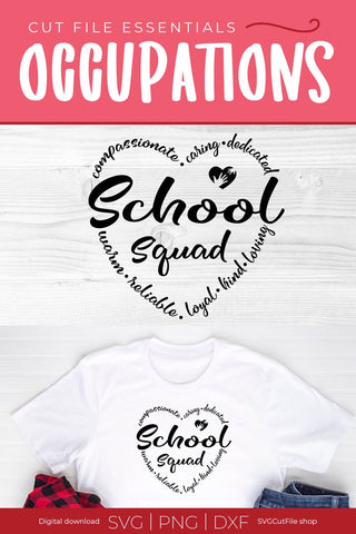 School Squad svg, Teacher appreciation svg, School team tribe crew or staff SVG SVG Cut File 