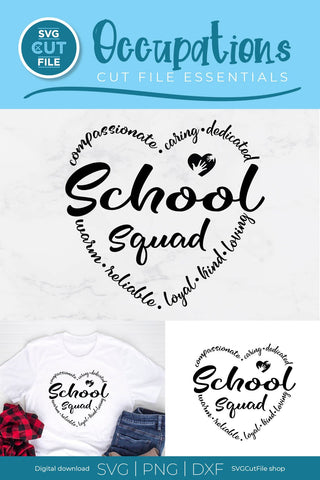 School Squad svg, Teacher appreciation svg, School team tribe crew or staff SVG SVG Cut File 