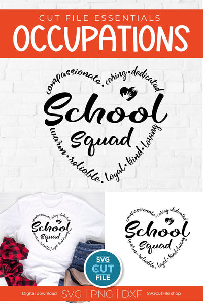 School Squad svg, Teacher appreciation svg, School team tribe crew or staff SVG SVG Cut File 