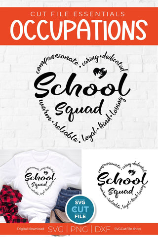 School Squad svg, Teacher appreciation svg, School team tribe crew or staff SVG SVG Cut File 