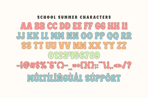 School Summer - Retro Groovy Font Font Masyafi Studio 