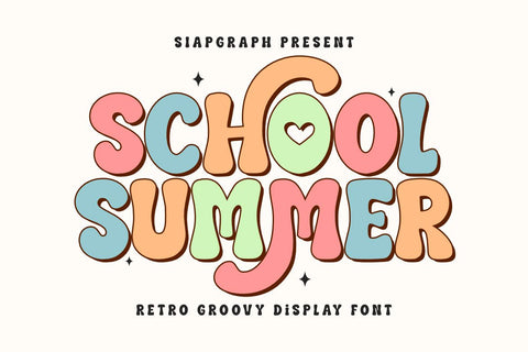 School Summer - Retro Groovy Font Font Masyafi Studio 