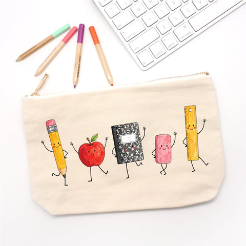 School Supplies PNG, Watercolor School Characters SVG Pickled Thistle Creative 