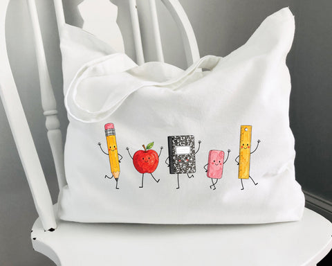 School Supplies PNG, Watercolor School Characters SVG Pickled Thistle Creative 