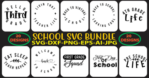 SCHOOL SVG BUNDLE SVG Syaman 