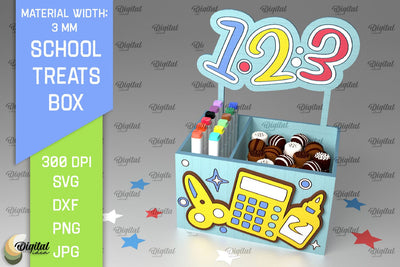 Scool Box Svg School Treats Box SVG. 3D School Gift Box Laser Cut - So Fontsy