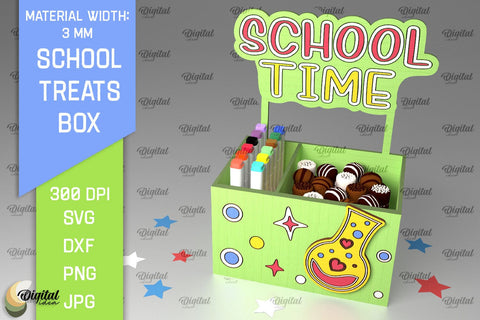 School Treats Boxes SVG Bundle. 3D School Gift Boxes Laser Cut SVG Evgenyia Guschina 
