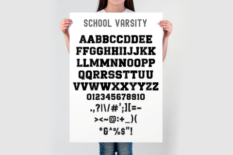 School Varsity - Bold Uppercase & Classic Lowercase Installable Font Font TonisArtStudio 