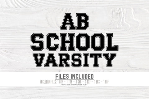 School Varsity - Bold Uppercase & Classic Lowercase Installable Font Font TonisArtStudio 