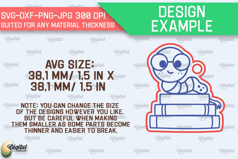 School Wooden Keychain Laser Cut. Key Ring for Kids SVG Evgenyia Guschina 