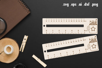 School Wooden Liner Readers Guide Ruler SVG zafrans studio 