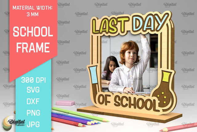 School Wooden Photo Frame Laser Cut. School Frame SVG SVG Evgenyia Guschina 