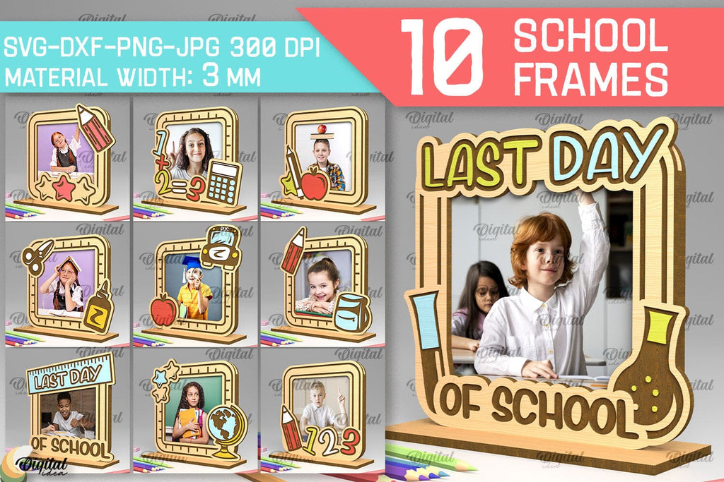 School Wooden Photo Frames Laser Cut Bundle. School Frames SVG - So Fontsy